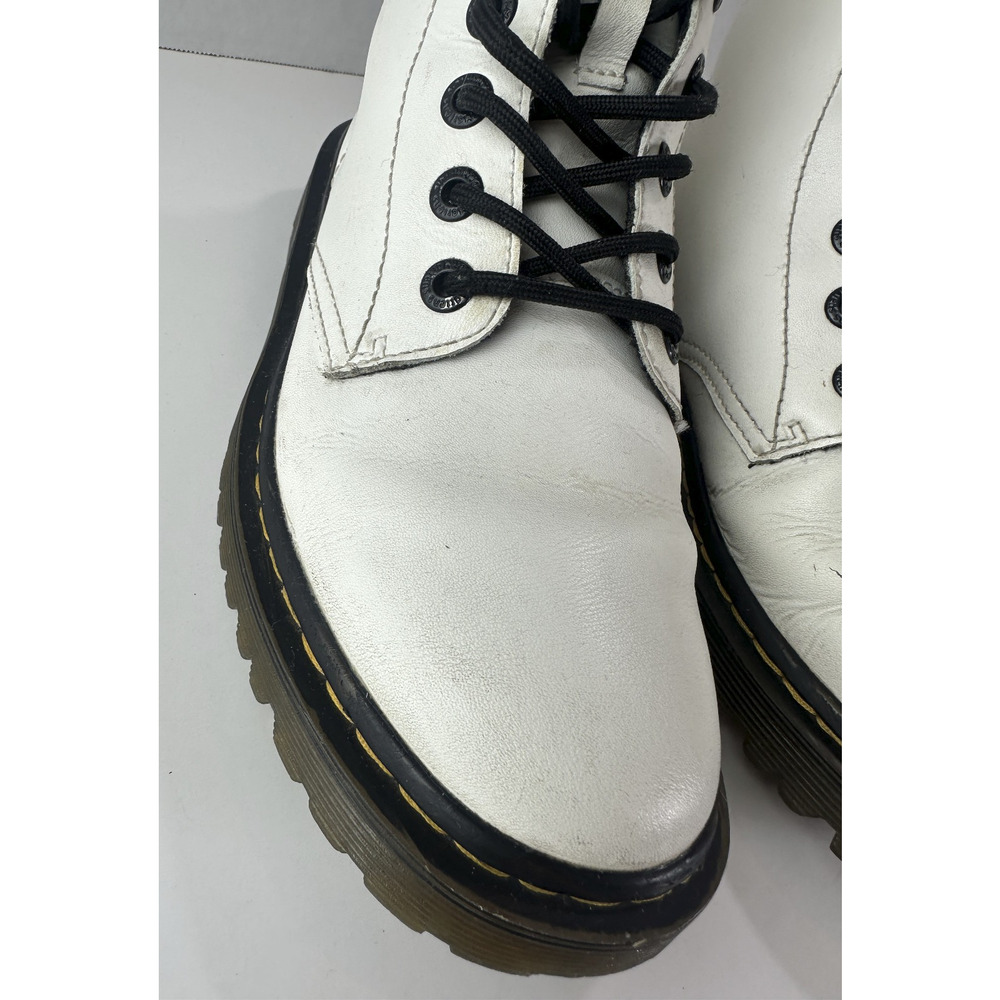 Dr. Martens Luana White Leather Lace Up Combat Ankle Boots AW004 Women’s Size 7 - Picture 5 of 16